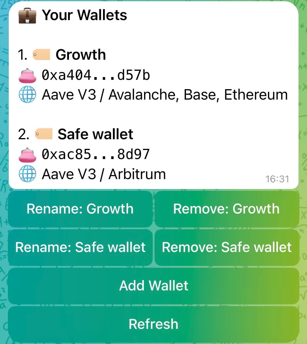 HF Guard Telegram wallet management